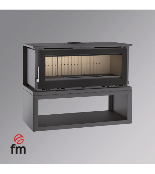 Poêle à bois de face avec bûcher - 19 KW