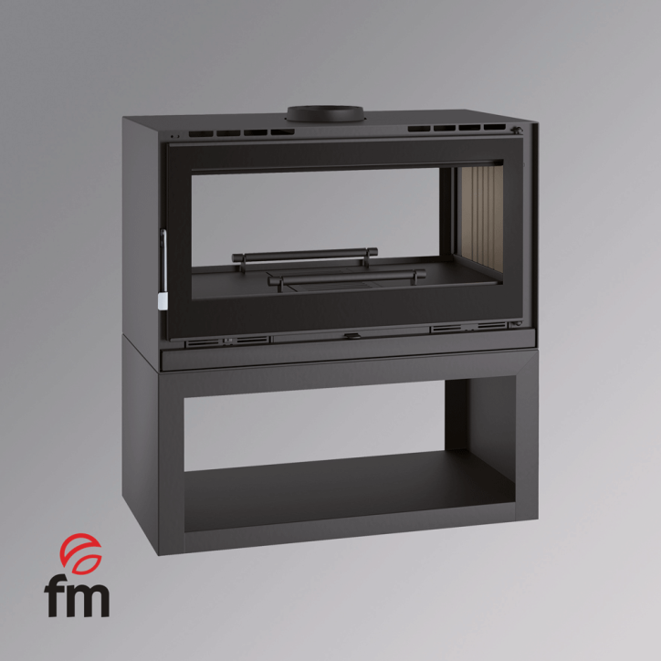 Poêle à bois double face avec bûcher - max 19 KW