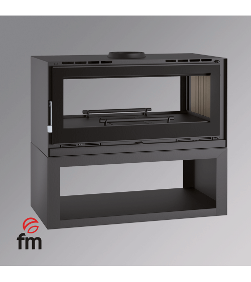 Poêle à bois double face avec bûcher - 19 KW