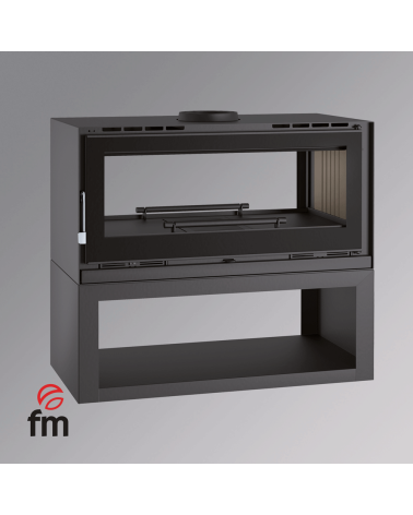 Poêle à bois double face avec bûcher - 19 KW