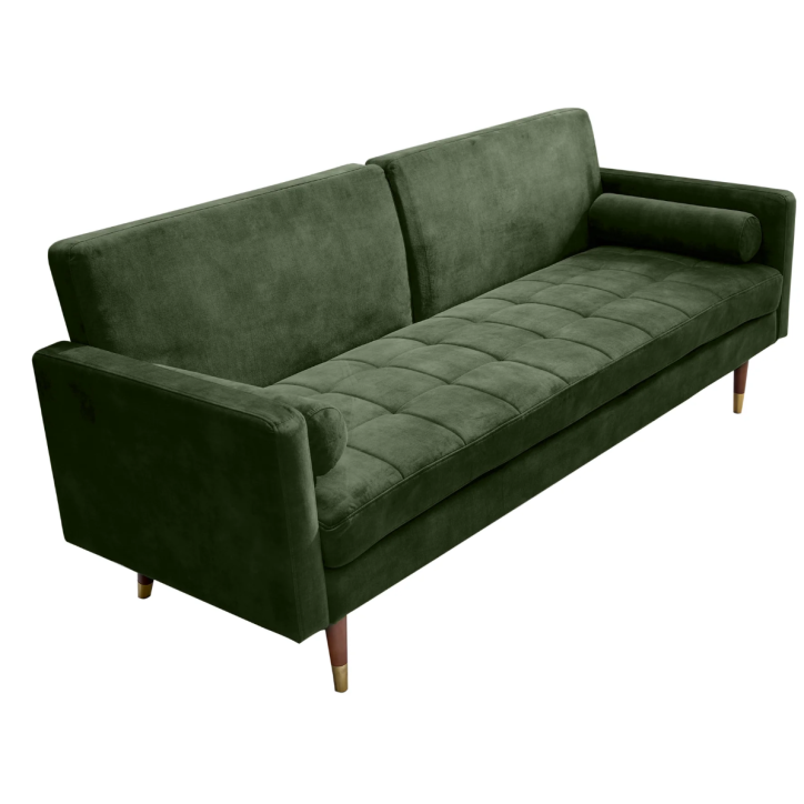 Divano letto COUTURE velluto verde - 200 cm