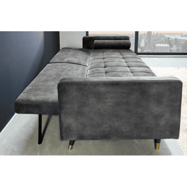 Canapé-lit COUTURE gris - 200 cm