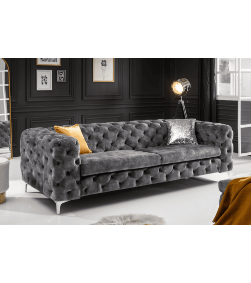 Canapé MODERN BAROCK gris foncé - 240 cm