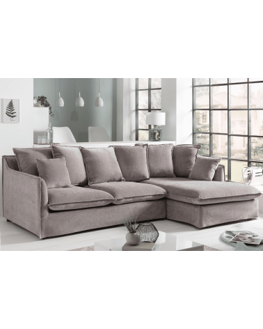 Canapé d'angle HEAVEN 255 cm en velours taupe
