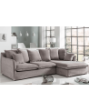 Canapé d'angle HEAVEN 255 cm en velours taupe