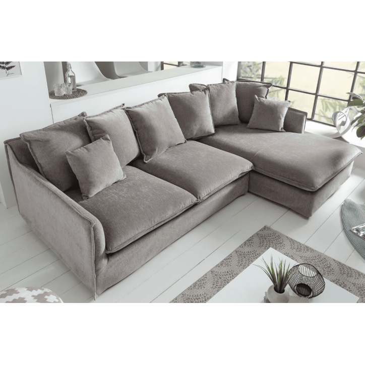 Divano angolare HEAVEN 255 cm in velluto taupe
