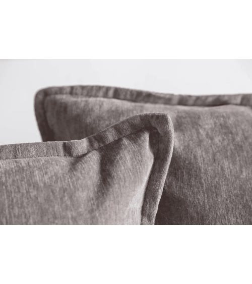 Canapé d'angle HEAVEN 255 cm en velours taupe