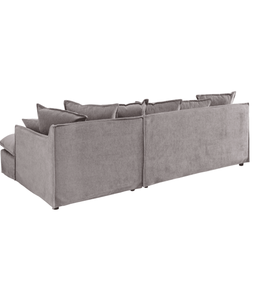 Canapé d'angle HEAVEN 255 cm en velours taupe