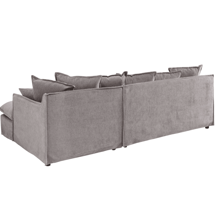 Sofá esquinero HEAVEN 255 cm en terciopelo taupe