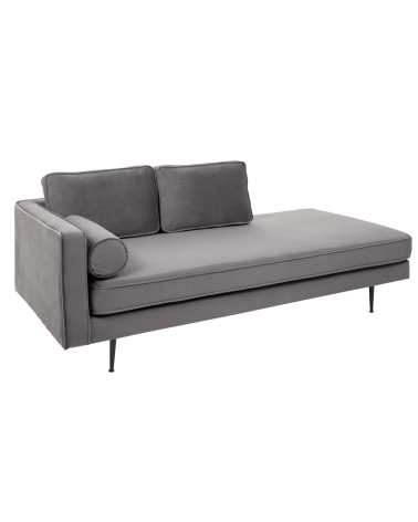 Canapé DIVA en velours gris de 195 cm