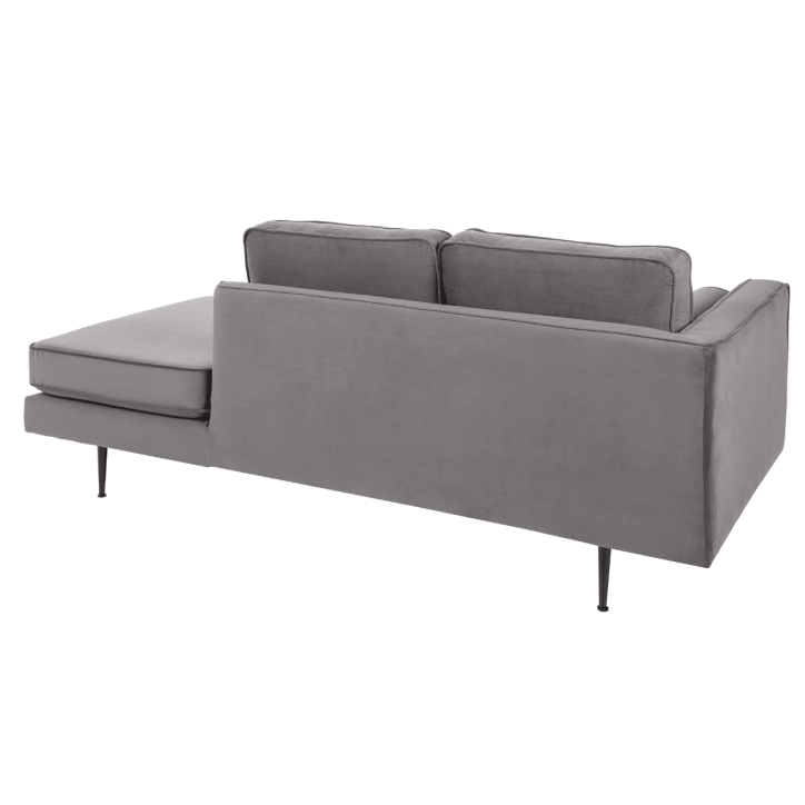 Divano DIVA in velluto grigio da 195 cm