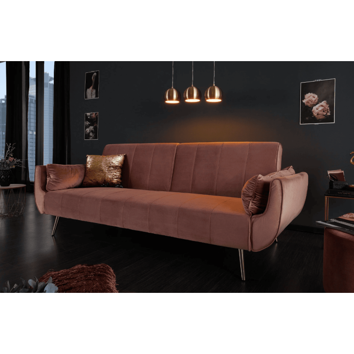 divano letto DIVANI 215 cm in velluto rosa antico