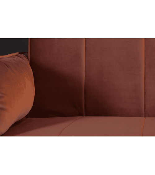 Canapé-lit DIVANI 215 cm en velours rose poudré