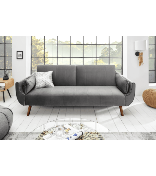 divano letto DIVANI 215 cm in velluto grigio argento