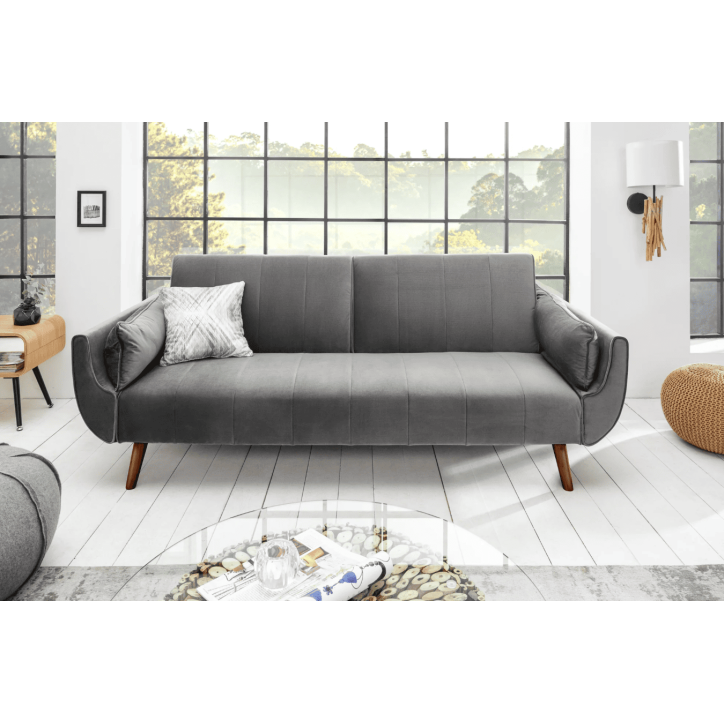 divano letto DIVANI 215 cm in velluto grigio argento