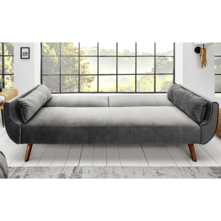 divano letto DIVANI 215 cm in velluto grigio argento