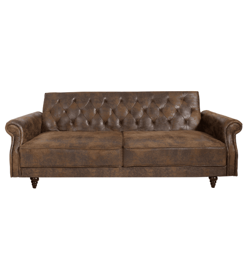 Sofá cama BELLE de 220 cm marrón antiguo