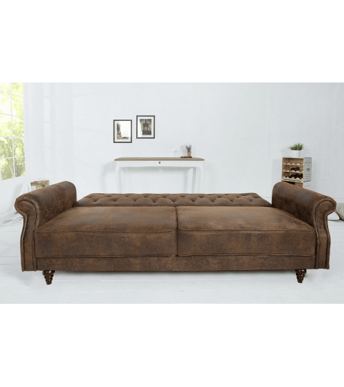 Divano letto BELLE 220 cm marrone antico