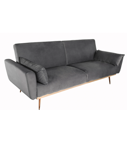 Canapé-lit BELLEZZA de 210 cm en velours gris