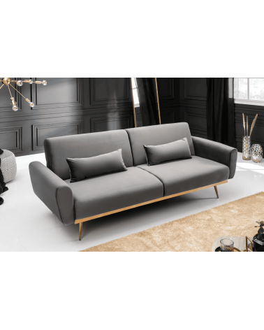 Canapé-lit BELLEZZA de 210 cm en velours gris