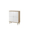 Buffet haut PRIMO chêne-blanc 107 x 134 cm