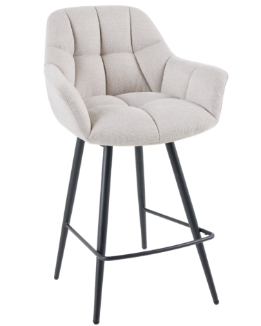 Sedia alta PAPILLON 106 cm in tessuto beige champagne