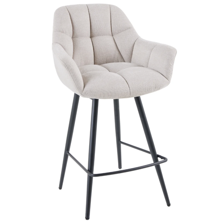Silla alta PAPILLON 106 cm en tejido beige champán
