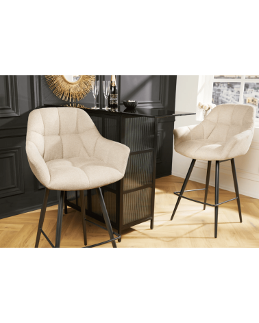 Silla alta PAPILLON 106 cm en tejido beige champán