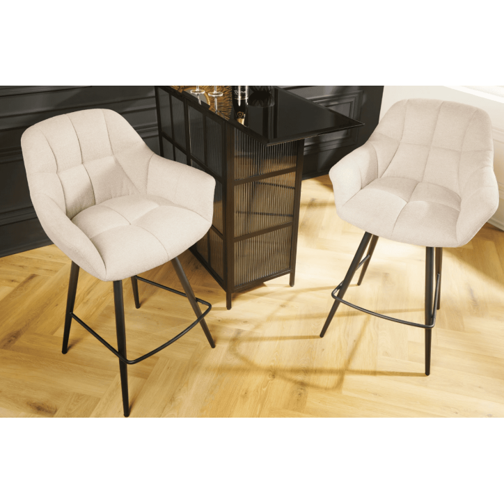 Silla alta PAPILLON 106 cm en tejido beige champán