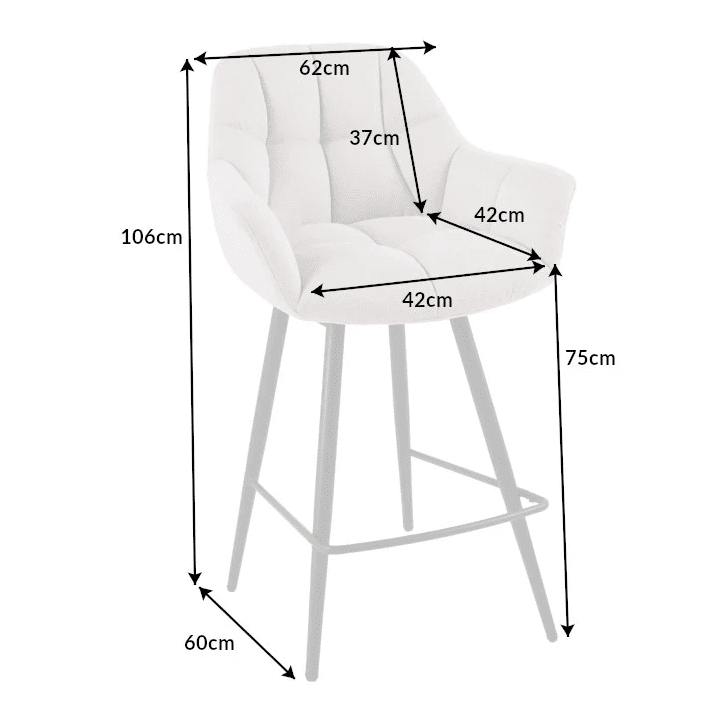 Silla alta PAPILLON 106 cm en tejido beige champán