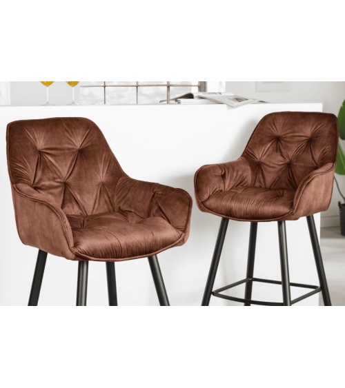 Tabouret/chaise de bar TEXAS cuir rouge