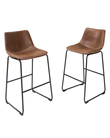Banco/cadeira de bar em pele vermelha TEXAS