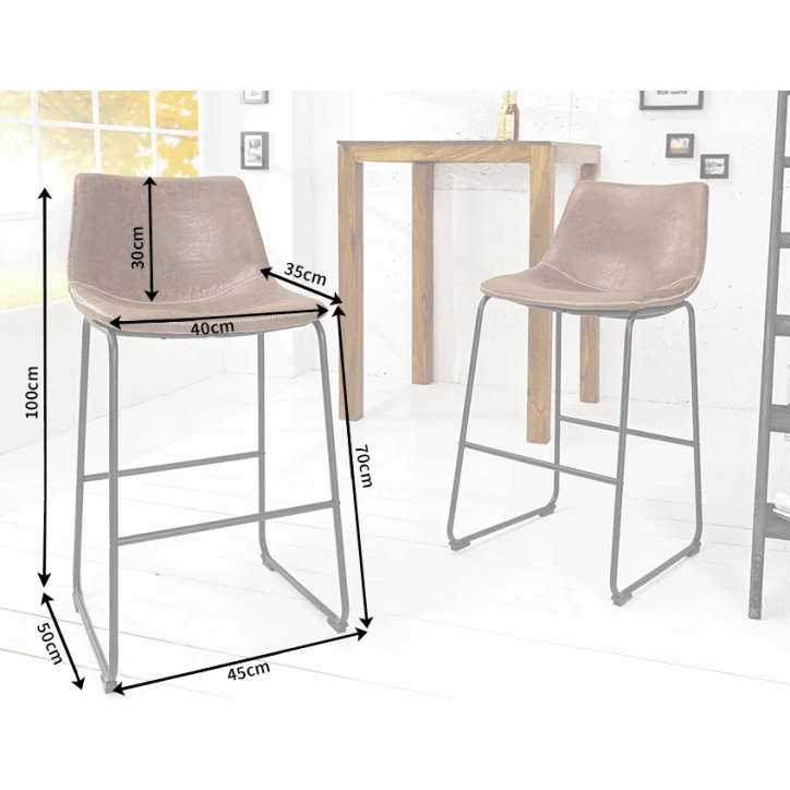 Sgabello da bar DJANGO vintage marrone
