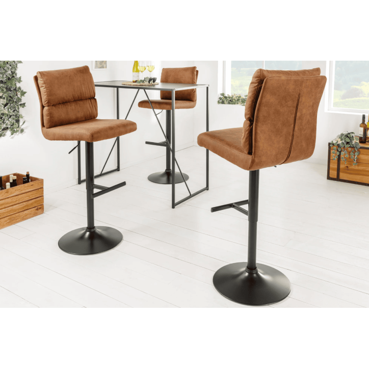 Taburete de bar COMFORT 64-85 cm marrón antiguo
