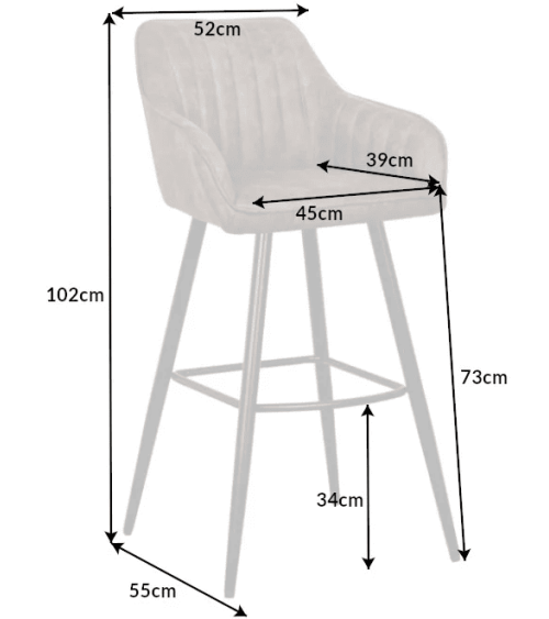 Tabouret/chaise de bar TEXAS cuir rouge