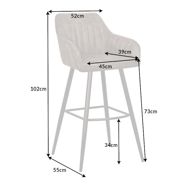 Silla de bar TURIN color topo