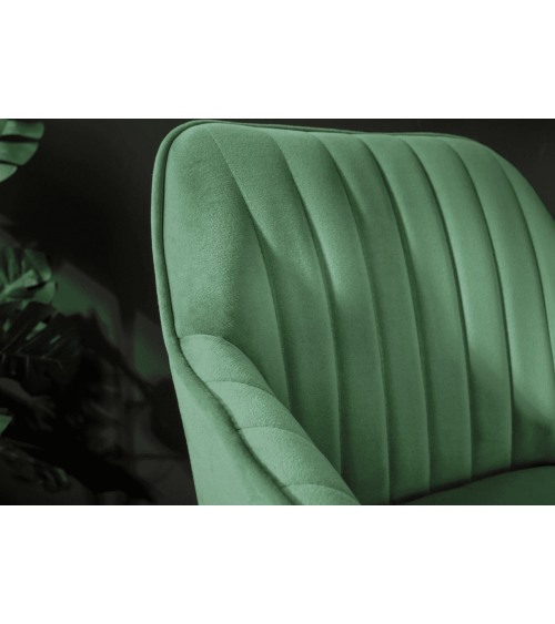 Silla alta TURIN en terciopelo verde esmeralda