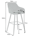 copy of barkruk/stoel TEXAS rood leer