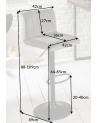 Taburete de bar PORTLAND de 88-109 cm en terciopelo gris