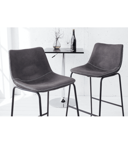 Sedia alta DJANGO grigia vintage