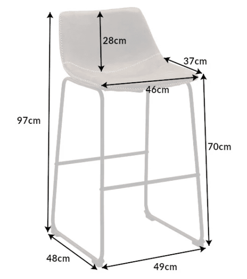 Silla alta DJANGO gris vintage