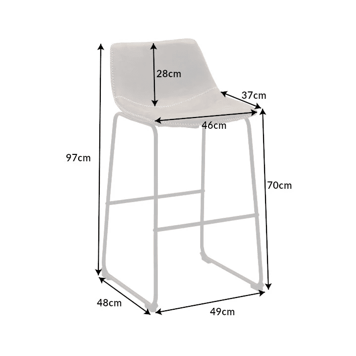 copy of Banco/cadeira de bar em pele vermelha TEXAS