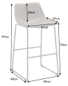 Silla alta DJANGO gris vintage