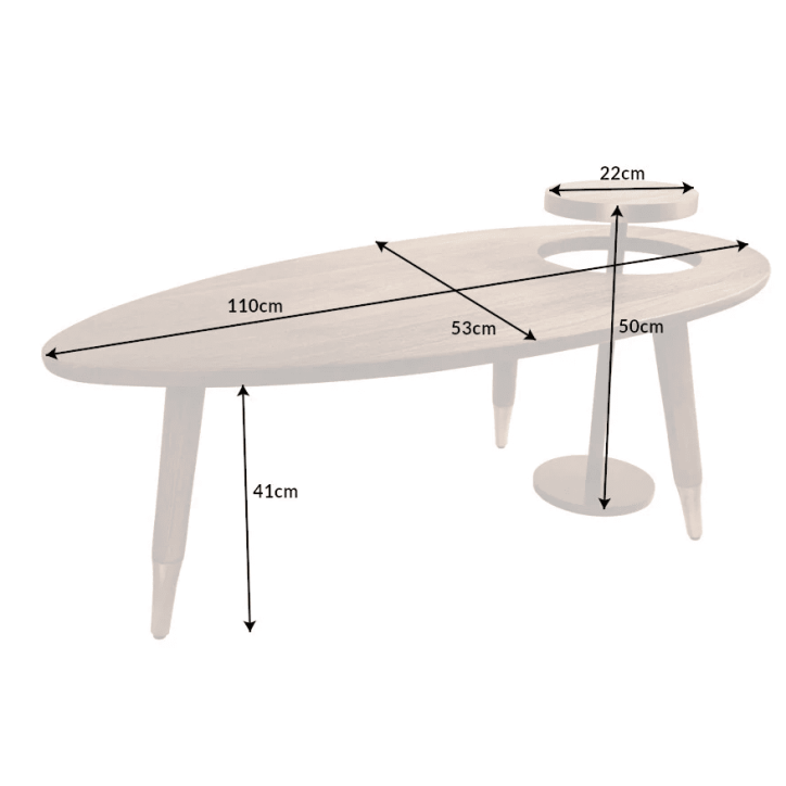 Mesa de centro GATSBY de 110 cm