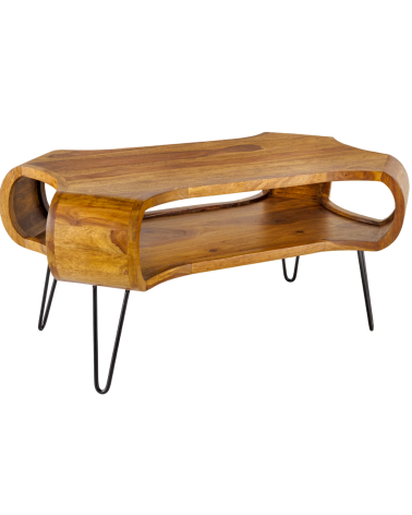 Mesa de centro ORGANIC LIVING 100 cm de madera de sheesham