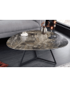Mesa de centro MARVELOUS de 90 cm en cerámica color taupe y vidrio templado