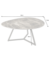 Mesa de centro MARVELOUS de 90 cm en cerámica color taupe y vidrio templado