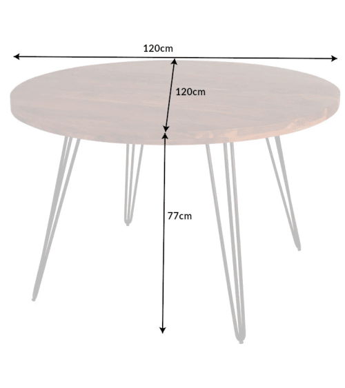table à manger SCORPION ronde de 120 cm