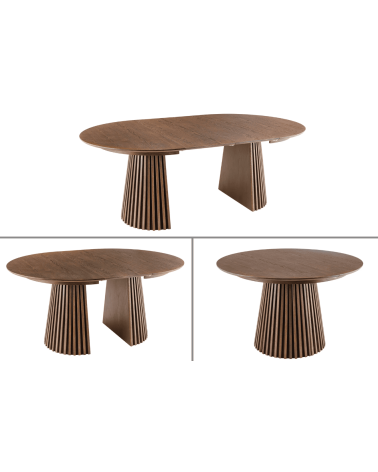 Mesa de comedor redonda extensible VALHALLA WOOD