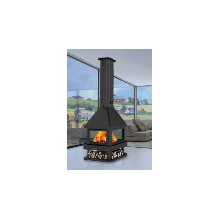 Stufa a legna CABIMAS 4 lati vetrati 16 kW